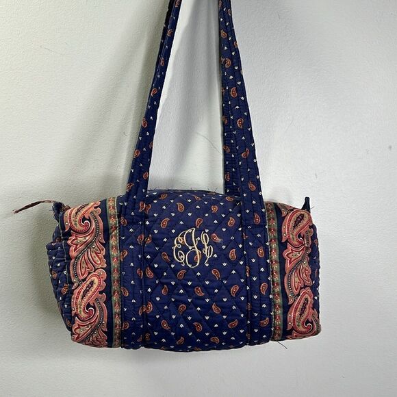 Vera Bradley Regency Blue 1987 Small Duffel Embroidered - Picture 1 of 7